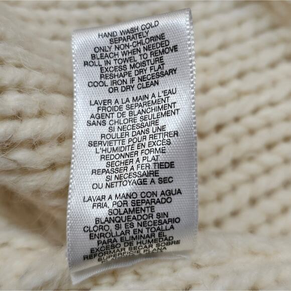 Michael Michael Kors Cowl Neck Cropped Ivory Aplaca Blend Cable Knit Sweater P/L - Picture 5 of 8